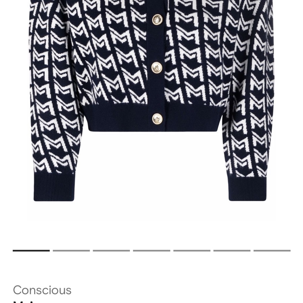 Maje monogram knitted cardigan